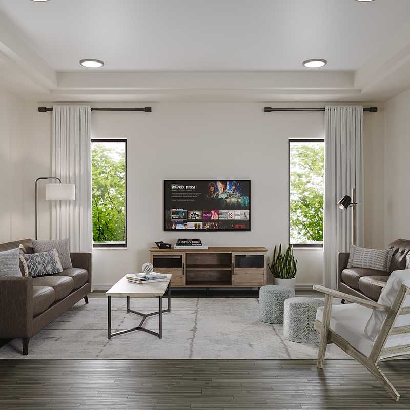 Modern, Midcentury Modern Living Room Design by Havenly Interior Designer Jessie