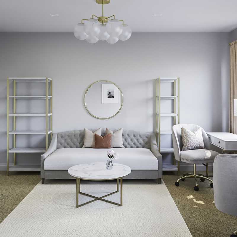 Modern, Glam Office Design by Havenly Interior Designer Lisa