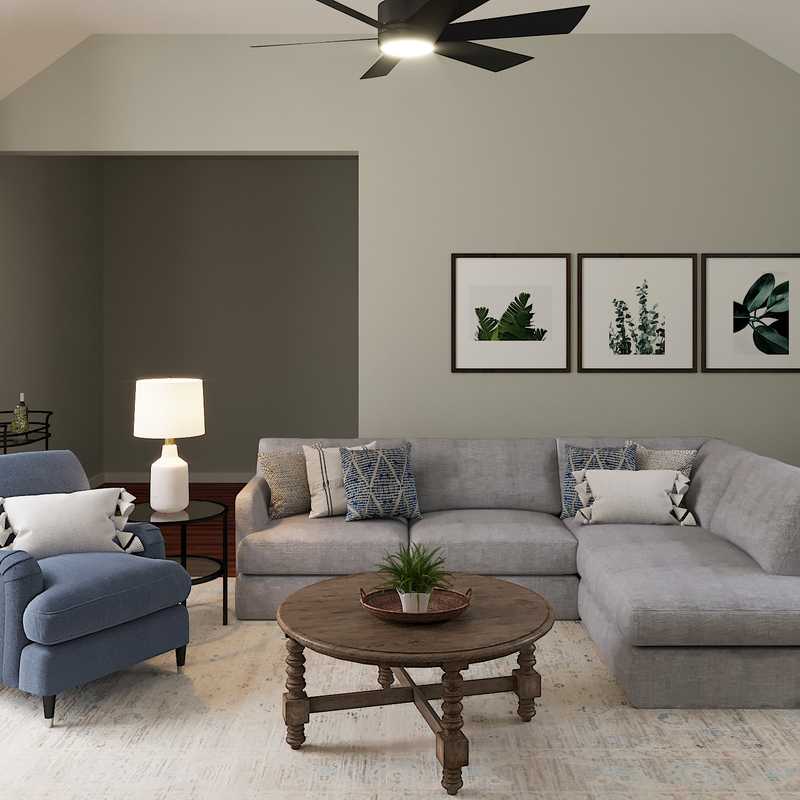 Modern, Midcentury Modern Living Room Design by Havenly Interior Designer Jillian