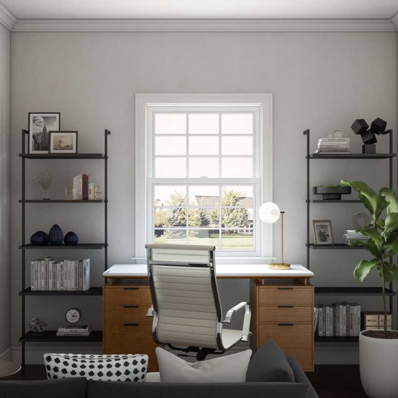 Modern, Industrial, Minimal Office Design by Havenly Interior Designer Karen
