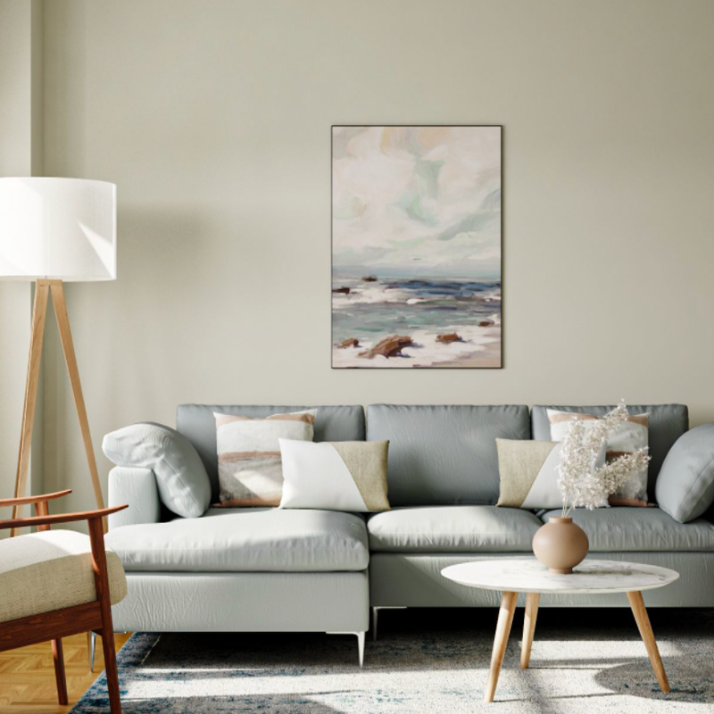 Coastal Living Room Design by Havenly Interior Designer Rebecca