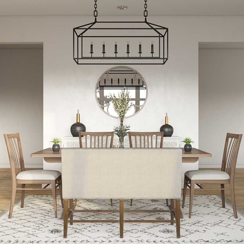 Coastal, Farmhouse Dining Room Design by Havenly Interior Designer Merna