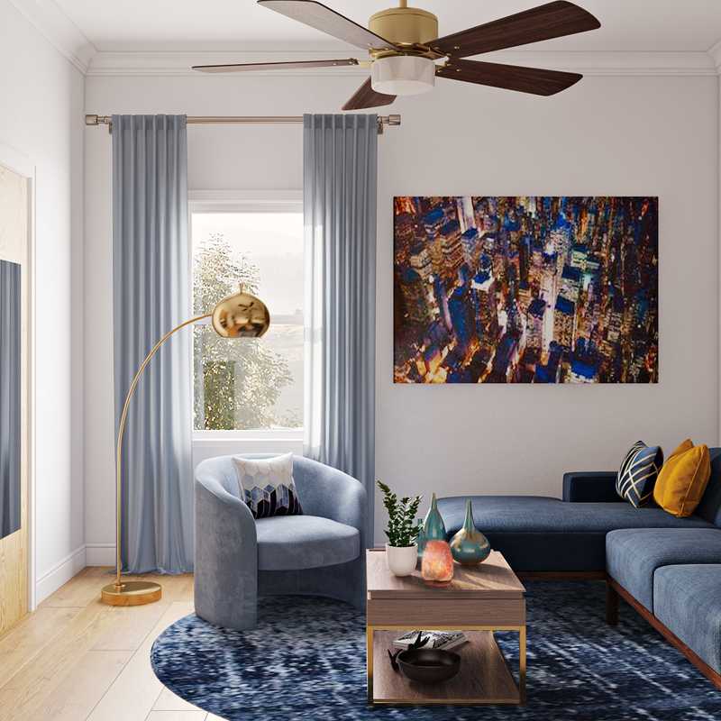 Contemporary, Modern, Midcentury Modern Living Room Design by Havenly Interior Designer Katherine