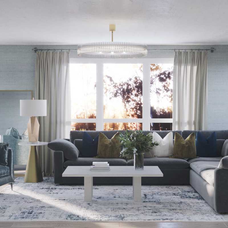 Contemporary, Glam, Transitional Living Room Design by Havenly Interior Designer Melisa