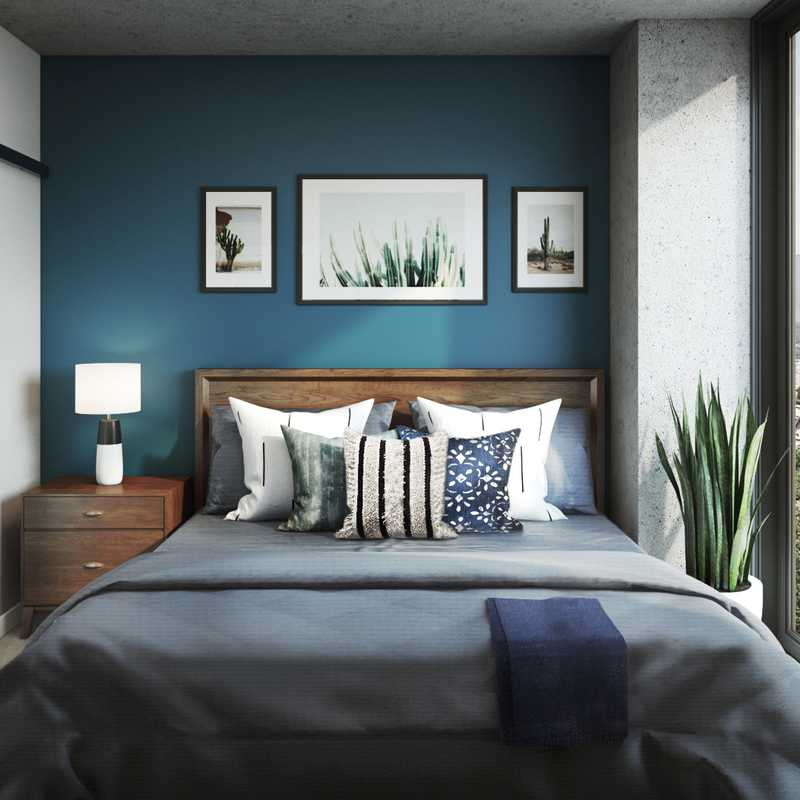 Bohemian, Global, Midcentury Modern Bedroom Design by Havenly Interior Designer Lydia