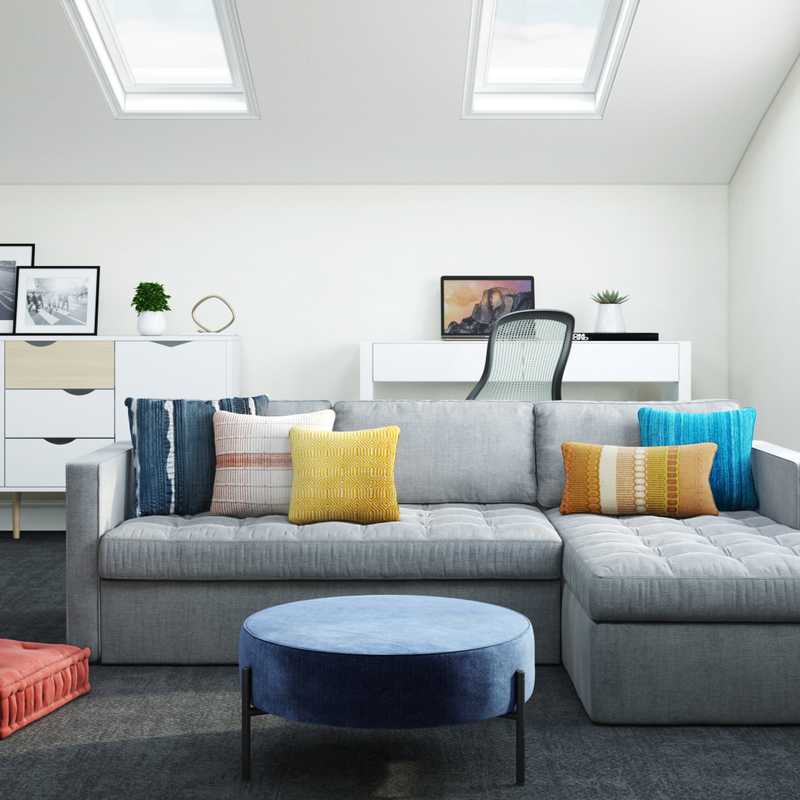 Modern, Bohemian Office Design by Havenly Interior Designer Christine