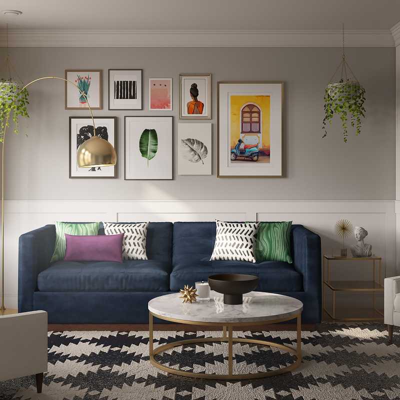 Classic, Eclectic, Bohemian Living Room Design by Havenly Interior Designer Kaye