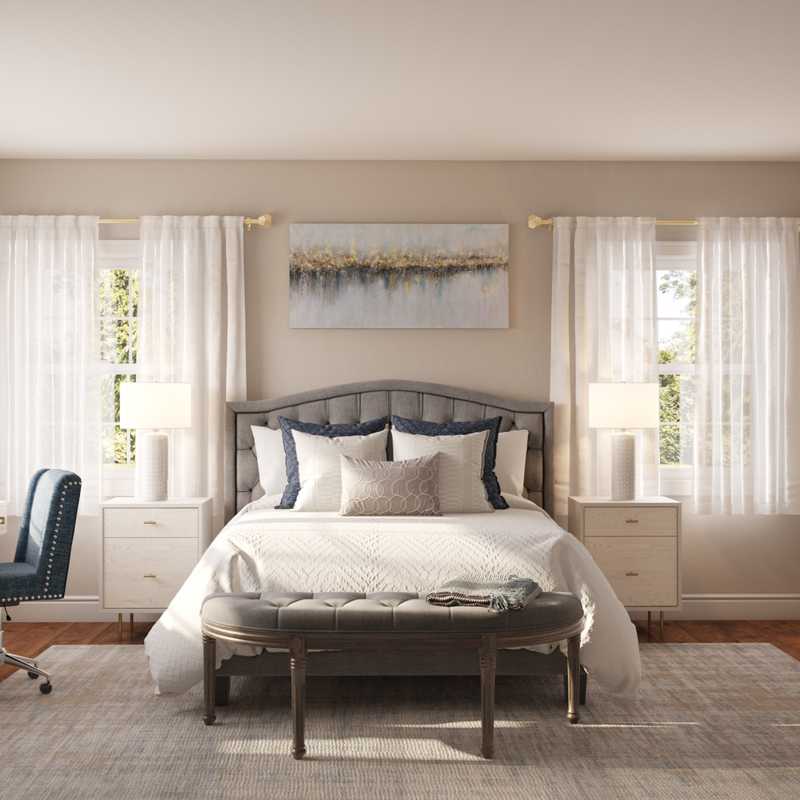 Glam, Transitional Bedroom Design by Havenly Interior Designer Chanel