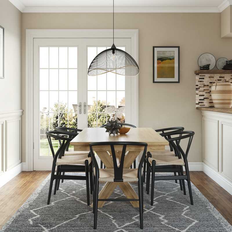 Bohemian, Farmhouse, Global Dining Room Design by Havenly Interior Designer Catrina