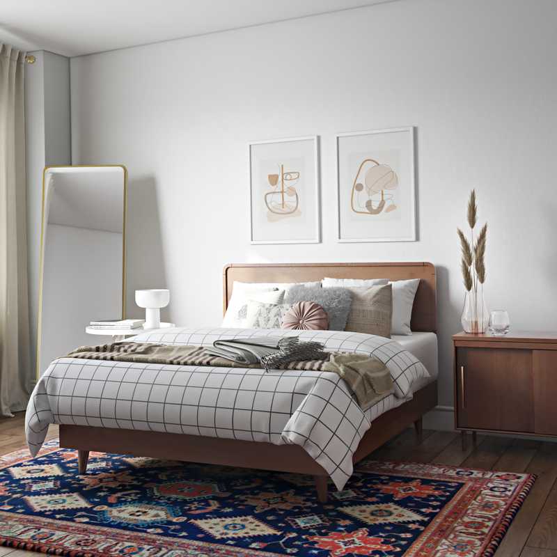 Global, Midcentury Modern Bedroom Design by Havenly Interior Designer Morgan