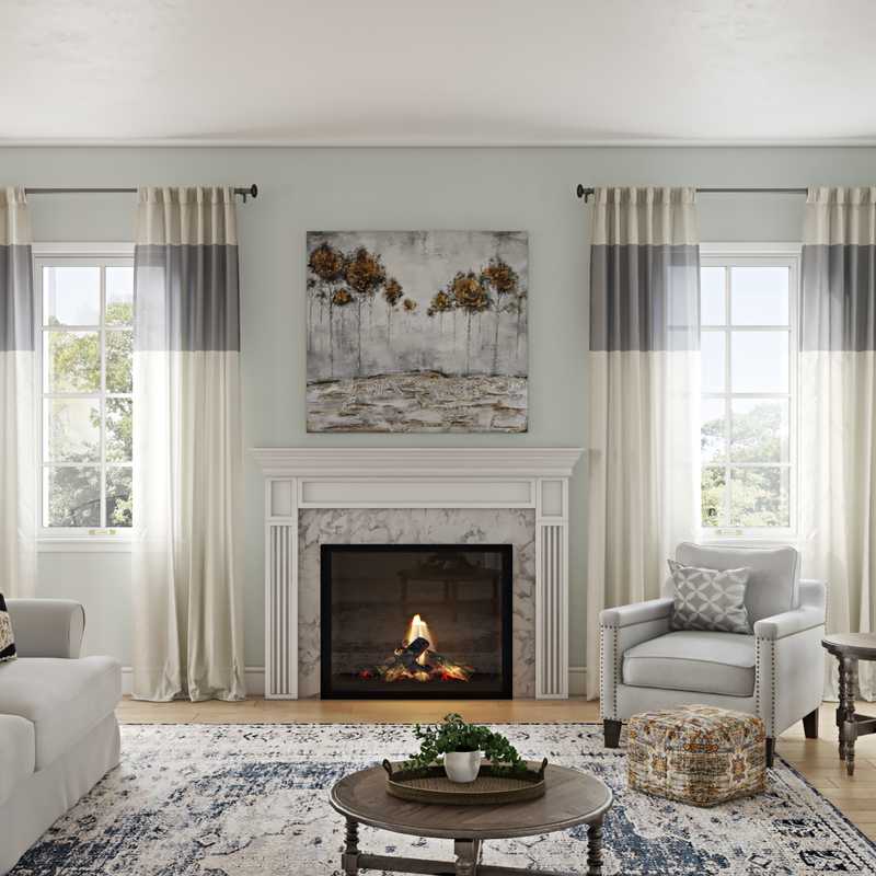 Classic, Traditional Living Room Design by Havenly Interior Designer Jillian