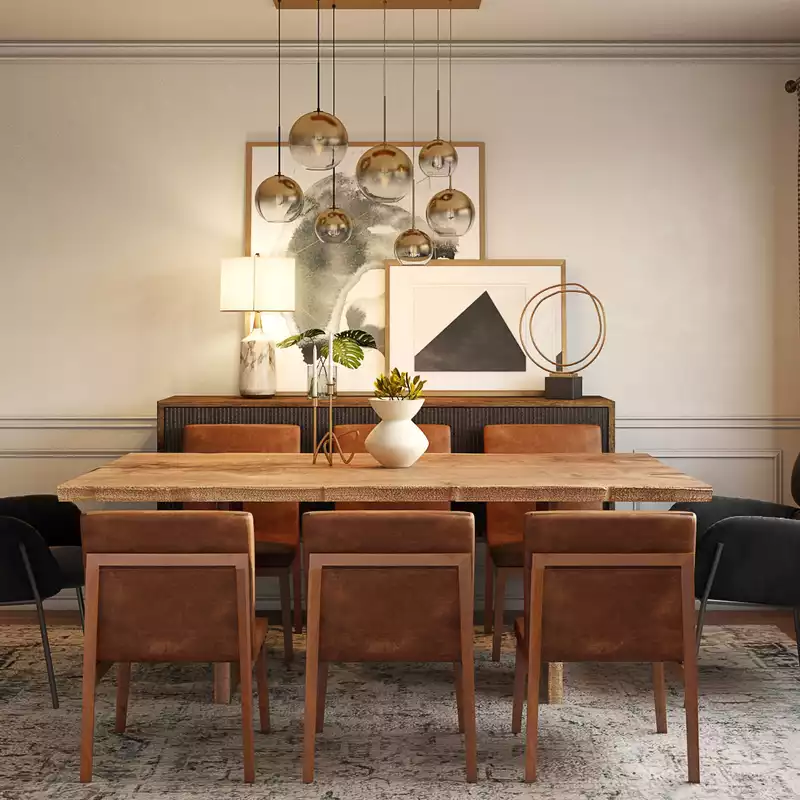 Contemporary, Modern, Midcentury Modern Dining Room Design by Havenly Interior Designer Fendy