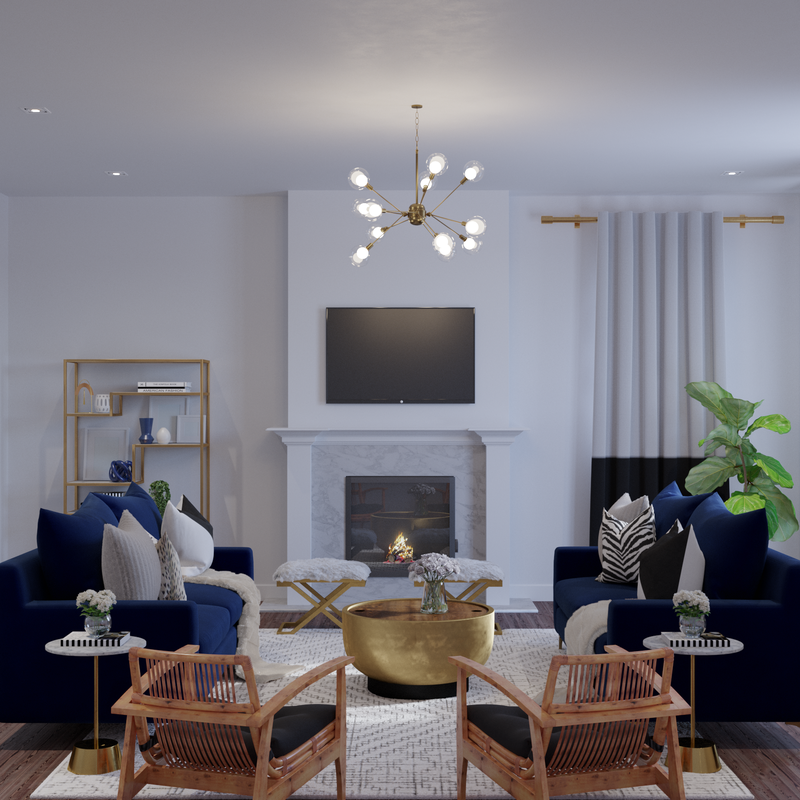 Contemporary, Classic Living Room Design by Havenly Interior Designer Shameika