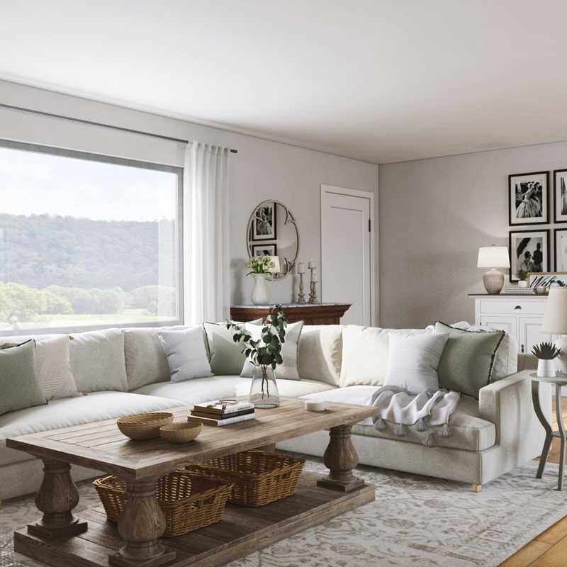 Farmhouse Living Room Design by Havenly Interior Designer Kelsey