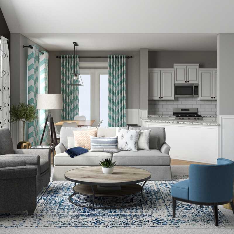 Modern, Farmhouse, Midcentury Modern Living Room Design by Havenly Interior Designer Natalie