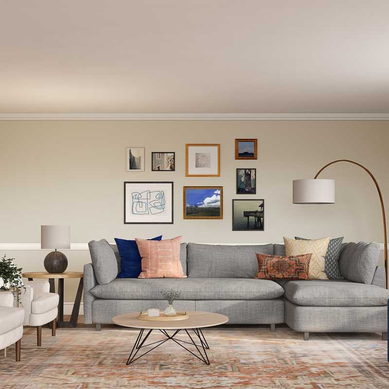 Bohemian, Global Living Room Design by Havenly Interior Designer Caroline