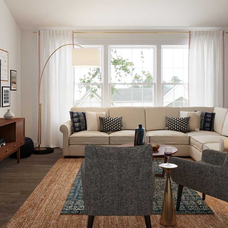 Contemporary, Modern, Midcentury Modern Living Room Design by Havenly Interior Designer Rebecca