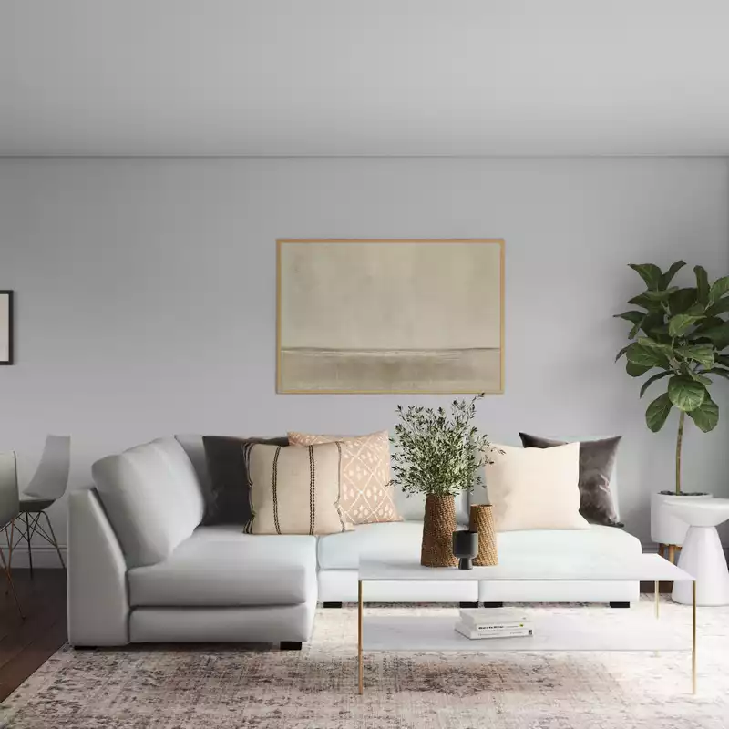 Modern, Minimal, Scandinavian Living Room Design by Havenly Interior Designer Kasey