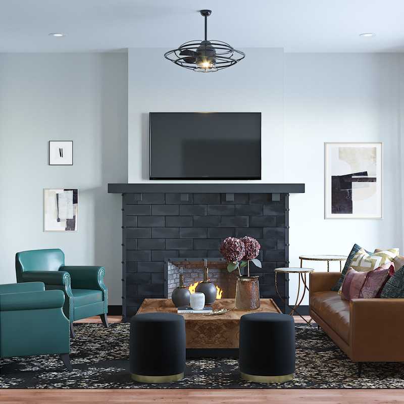 Eclectic, Glam Living Room Design by Havenly Interior Designer Stacy