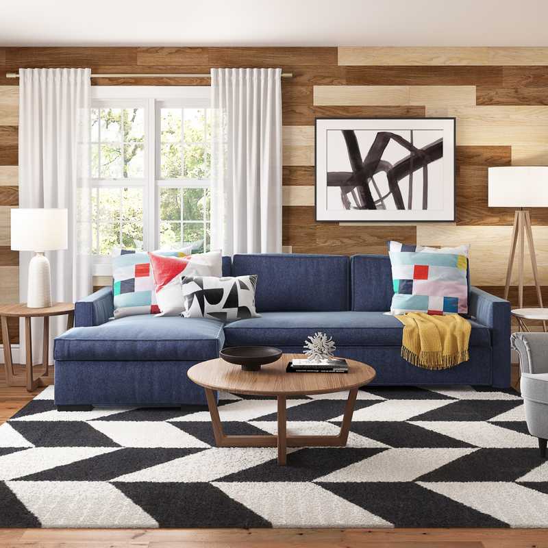 Contemporary, Modern, Midcentury Modern Living Room Design by Havenly Interior Designer Marsha