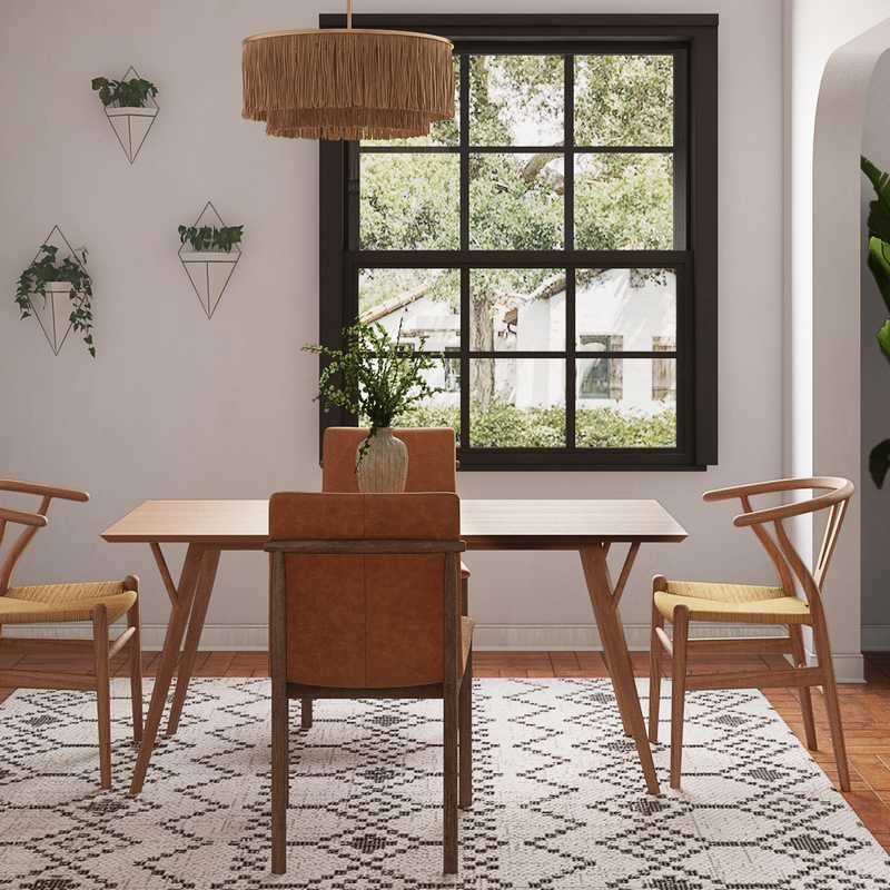 Bohemian, Rustic, Minimal Dining Room Design by Havenly Interior Designer Nicolle