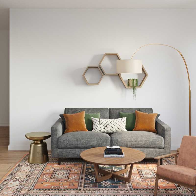 Eclectic, Bohemian, Midcentury Modern Living Room Design by Havenly Interior Designer Bethany