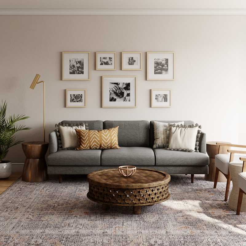 Modern, Glam, Rustic Living Room Design by Havenly Interior Designer Markie