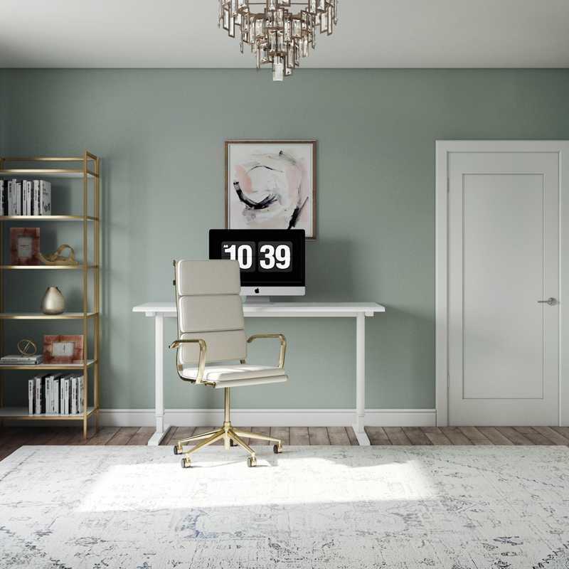 Glam, Minimal Office Design by Havenly Interior Designer Paige