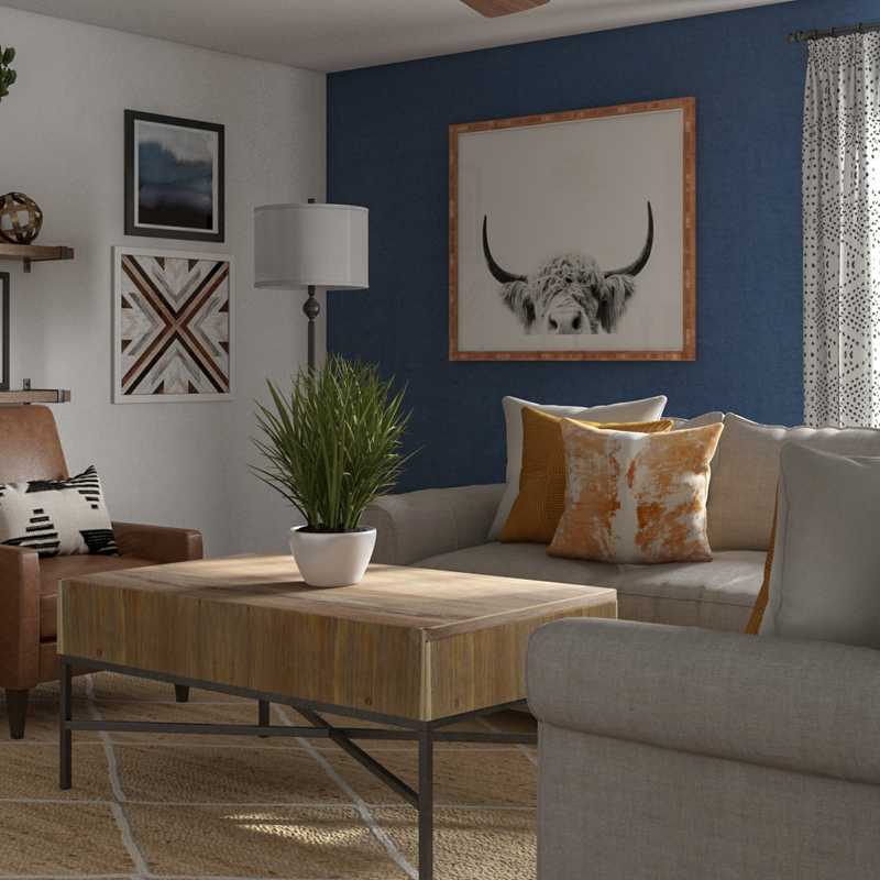 Eclectic, Farmhouse, Rustic Living Room Design by Havenly Interior Designer Monica