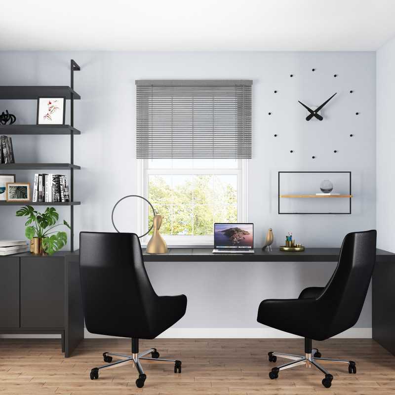 Contemporary, Modern, Industrial, Minimal, Scandinavian Office Design by Havenly Interior Designer Saba
