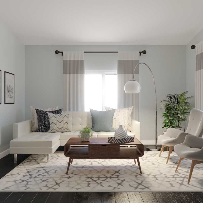 Modern, Bohemian, Midcentury Modern Living Room Design by Havenly Interior Designer Rebecca