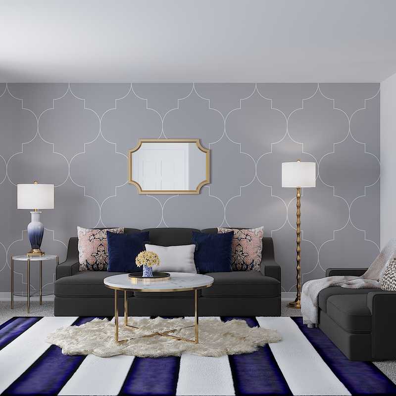 Classic, Glam Living Room Design by Havenly Interior Designer Victoria