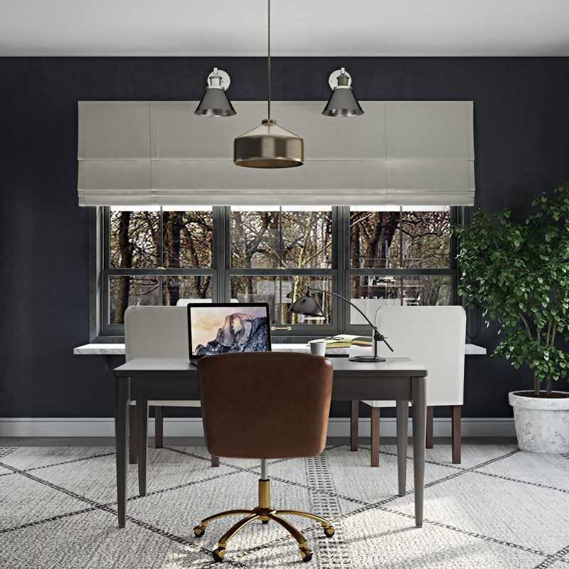 Modern, Industrial, Transitional, Midcentury Modern Office Design by Havenly Interior Designer Stacy