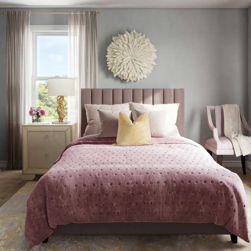 Contemporary, Glam Bedroom Design by Havenly Interior Designer Erin