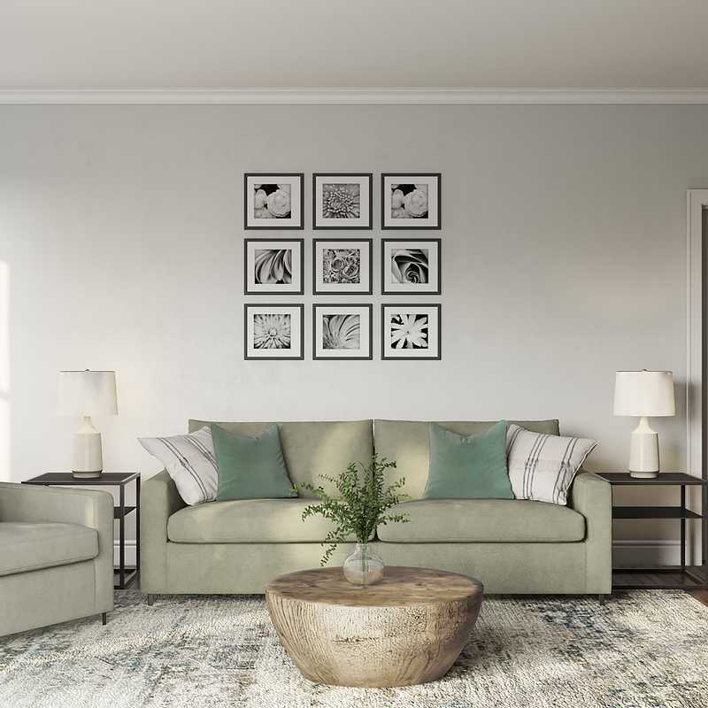 Contemporary, Farmhouse Living Room Design by Havenly Interior Designer Kylie