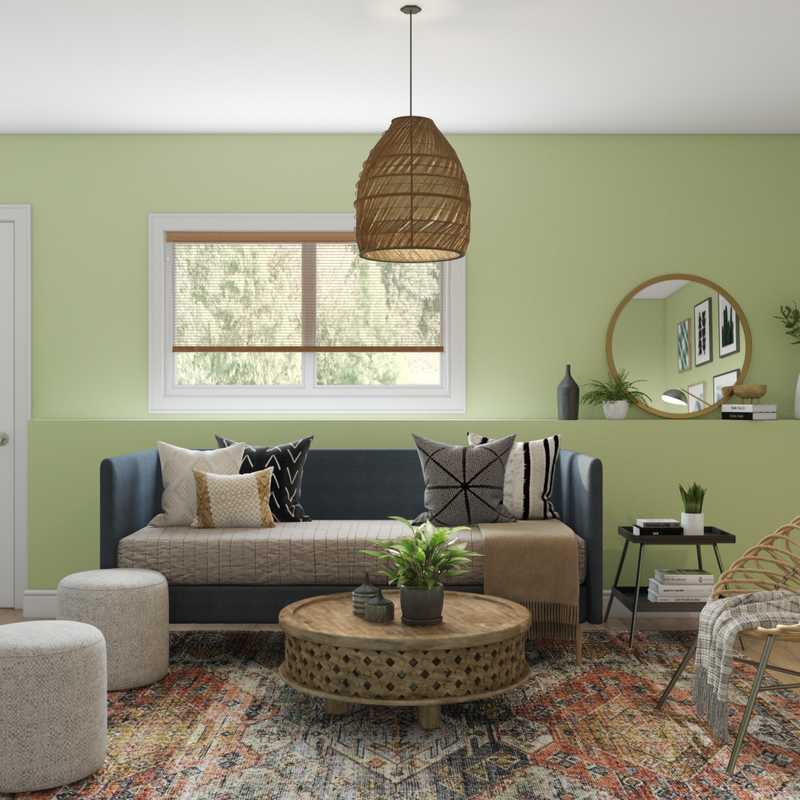 Eclectic, Bohemian, Vintage Living Room Design by Havenly Interior Designer Lyndsi