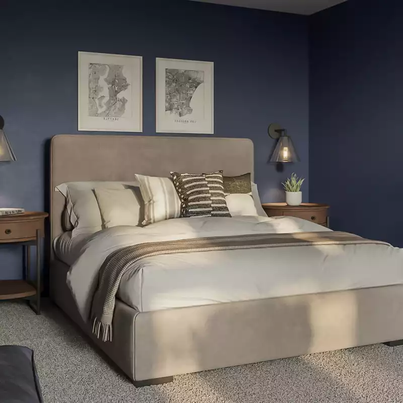 Modern, Industrial, Midcentury Modern Bedroom Design by Havenly Interior Designer Ashley