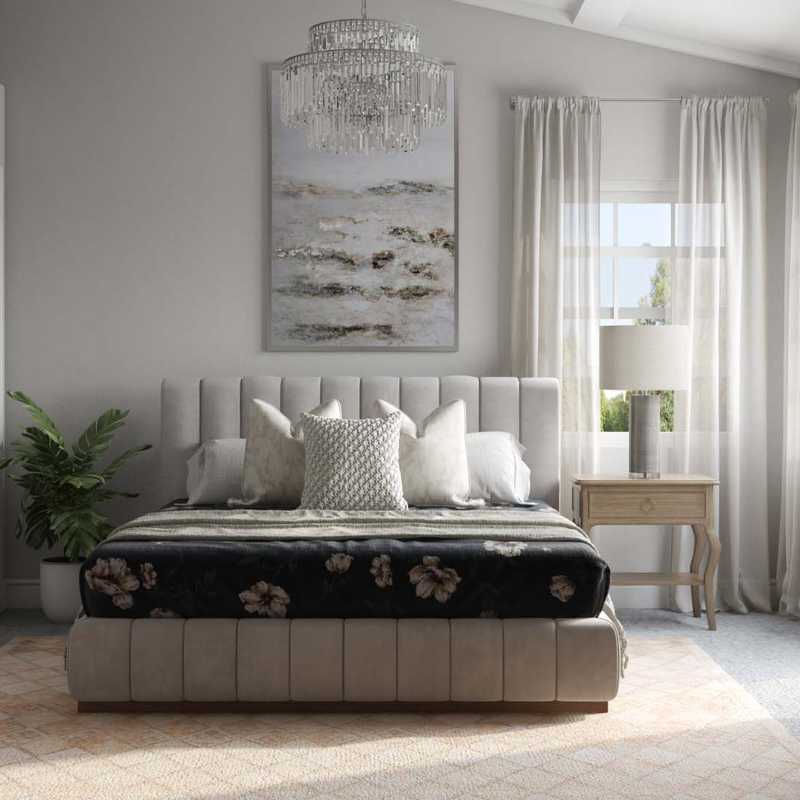Contemporary, Glam, Preppy Bedroom Design by Havenly Interior Designer Elyse