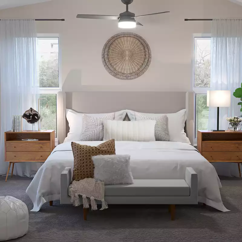 Modern, Eclectic, Bohemian Bedroom Design by Havenly Interior Designer Kelcy