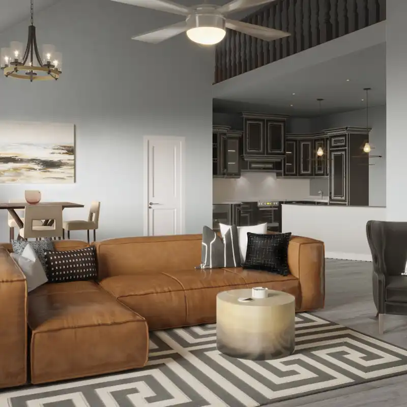 Contemporary, Modern, Glam, Transitional Living Room Design by Havenly Interior Designer Fiona