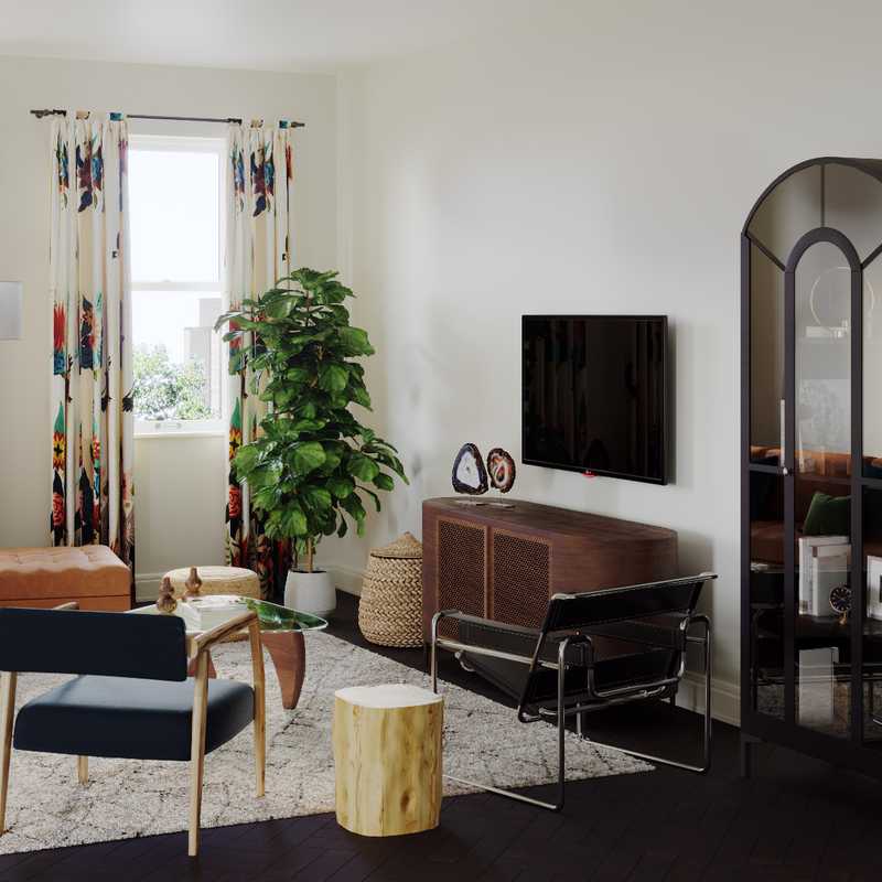 Eclectic, Bohemian, Midcentury Modern Living Room Design by Havenly Interior Designer Karen