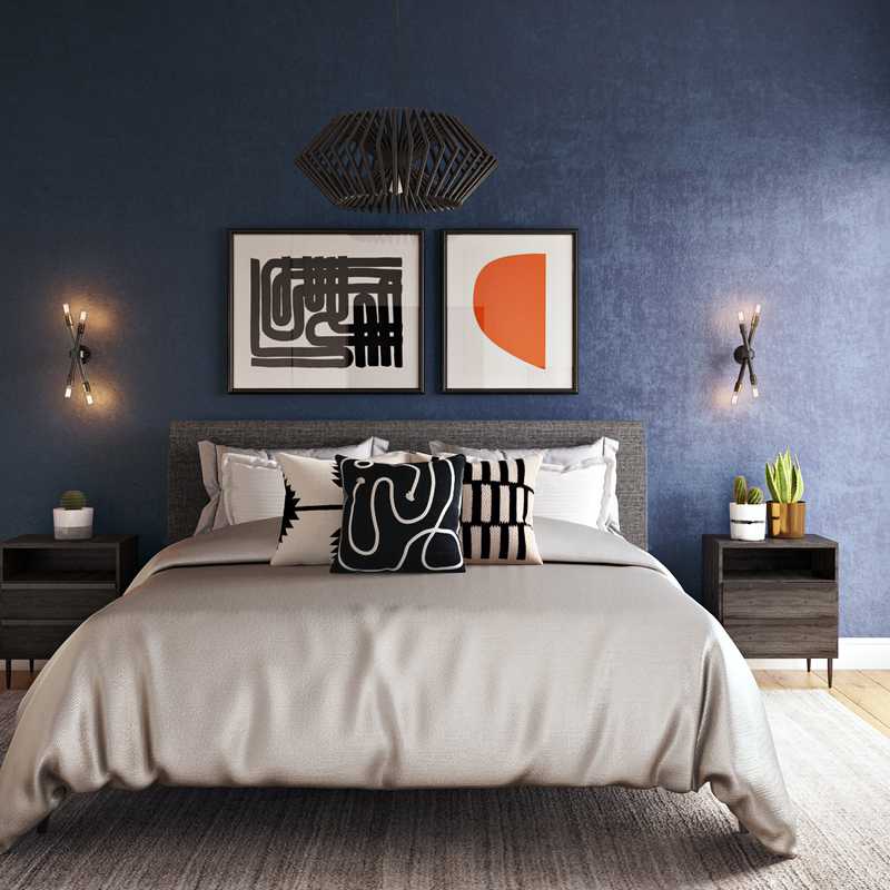 Bohemian, Industrial, Scandinavian Bedroom Design by Havenly Interior Designer Sarah