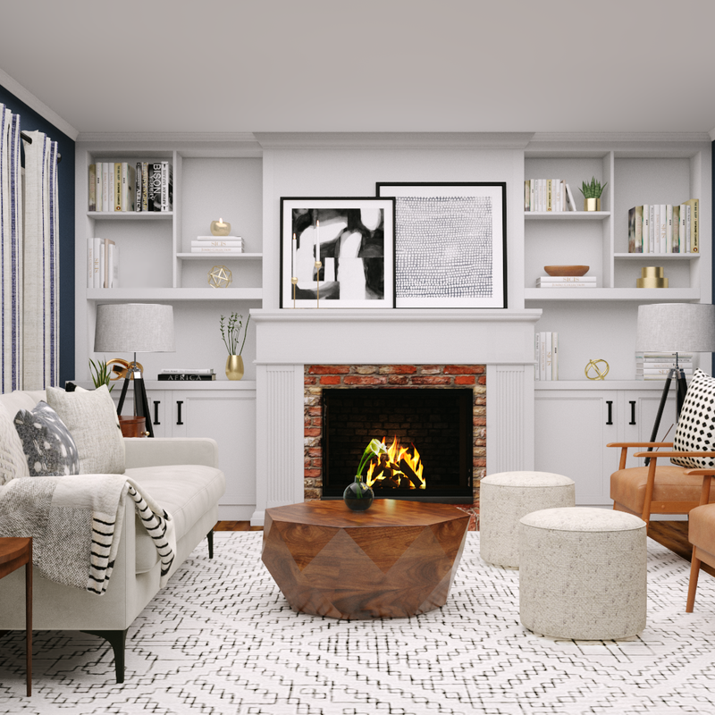 Modern, Eclectic Living Room Design by Havenly Interior Designer Alex