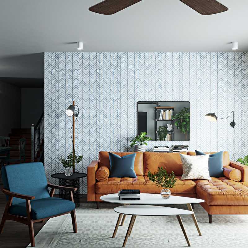 Midcentury Modern, Scandinavian Living Room Design by Havenly Interior Designer Justin