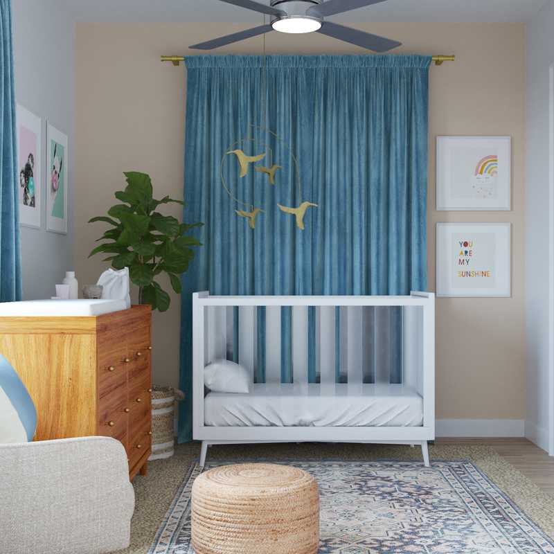 Classic, Bohemian, Midcentury Modern Nursery Design by Havenly Interior Designer Dani