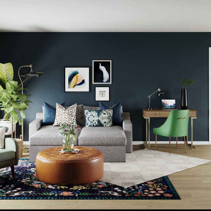 Modern, Midcentury Modern Living Room Design by Havenly Interior Designer Dani