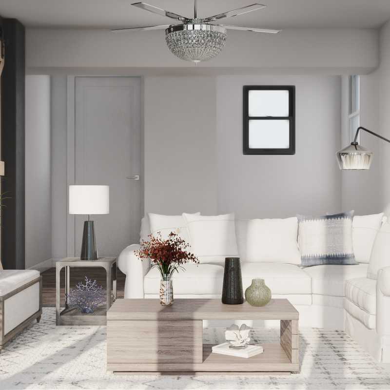 Modern, Coastal, Industrial Living Room Design by Havenly Interior Designer Michelle
