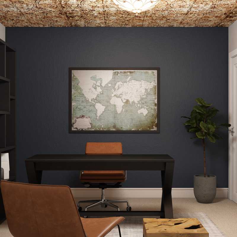 Contemporary, Modern, Industrial, Midcentury Modern Office Design by Havenly Interior Designer Michelle