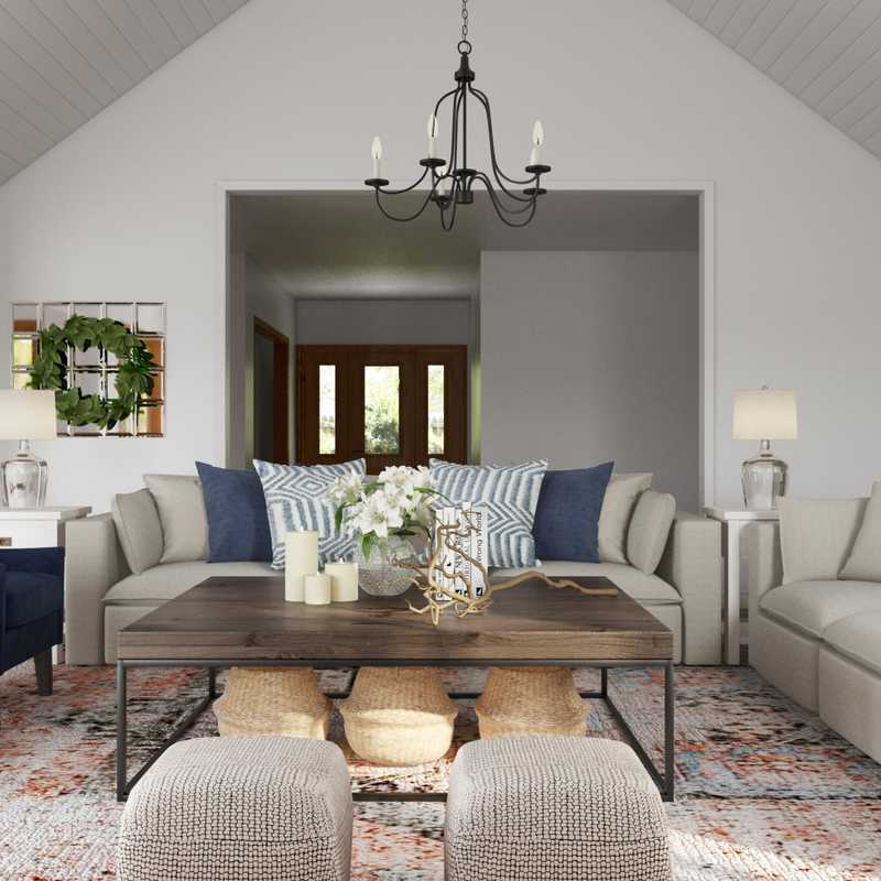 Farmhouse, Rustic, Transitional Living Room Design by Havenly Interior Designer Shirley