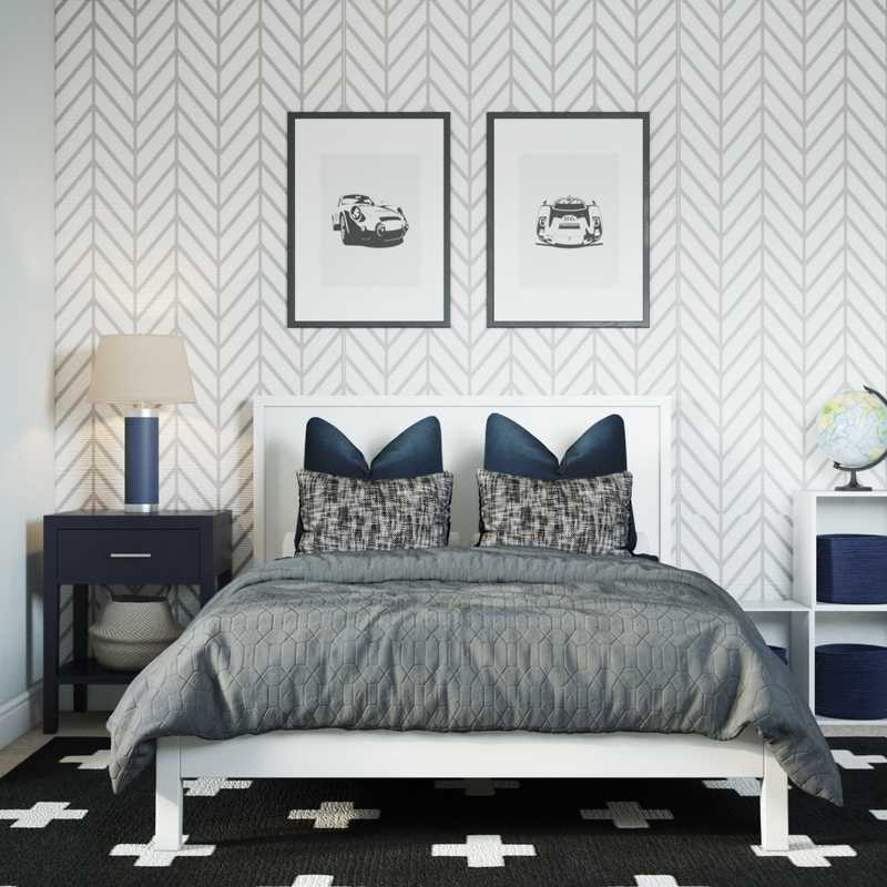 Contemporary, Midcentury Modern Bedroom Design by Havenly Interior Designer Lilly
